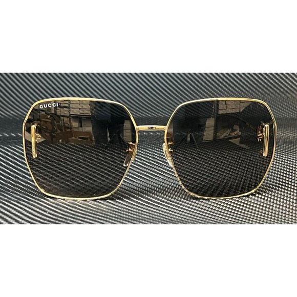 Gucci Gold 64mm Women\'s Sunglasses